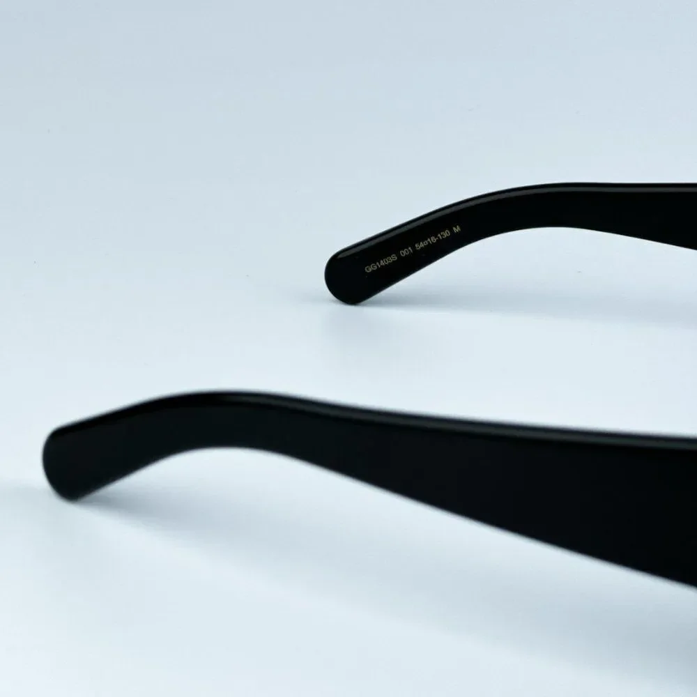 NEW Gucci GG1403S 001 Black Grey Unisex Rectangle Sunglasses GG 1403S